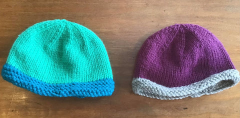 Knitted baby beanies